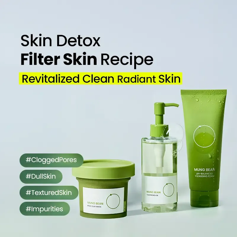 Mung Bean Cleansing Oil & Cleansing Foam & Clay Mask