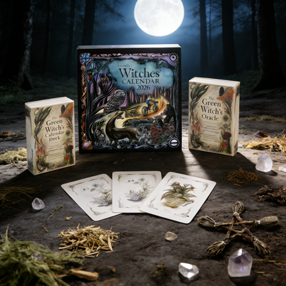 Witch’s Fortune-Bringing Trio: 2026 Calendar, Oracle & Pentagram