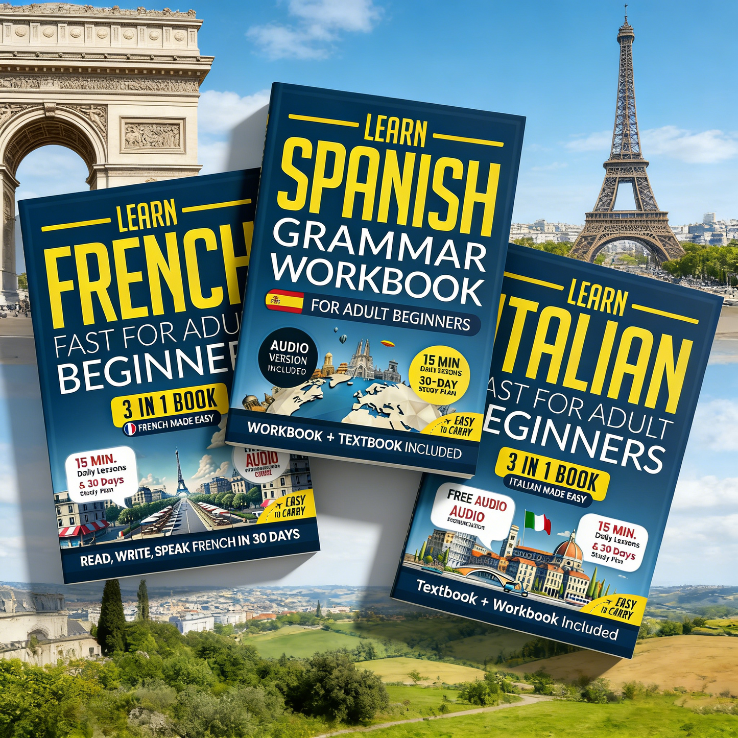 3-in-1 Spanish, French & Italian for Adult