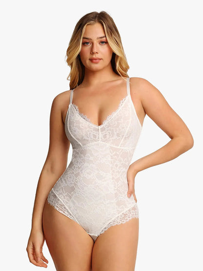 🔥Black Friday Frenzy 40% OFF - V Neck Lace Shapewear Bodysuit🩱