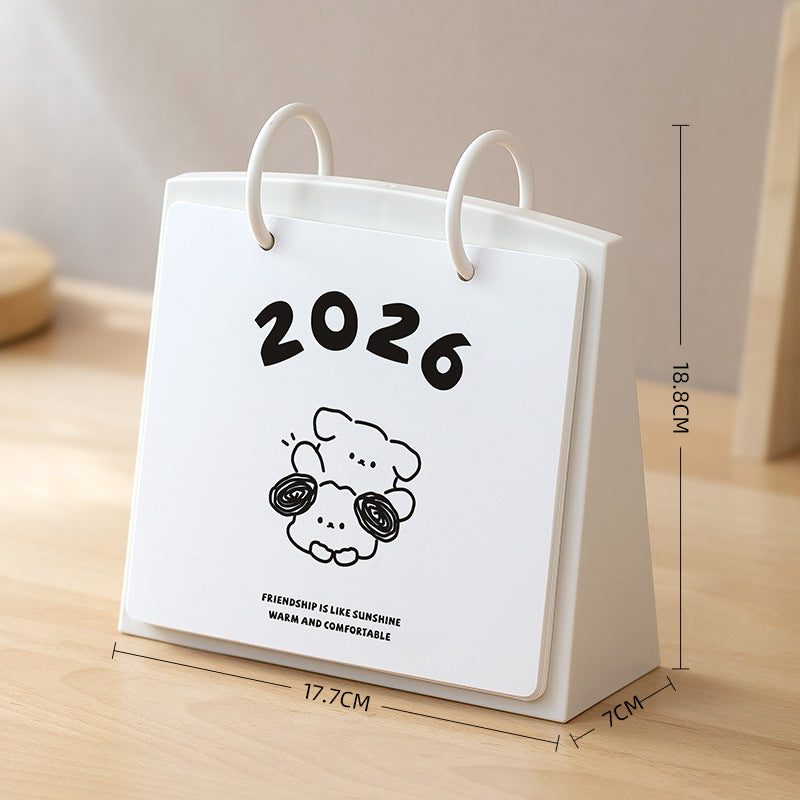 2026 Desktop Calendar with Simple Animal Illustrations