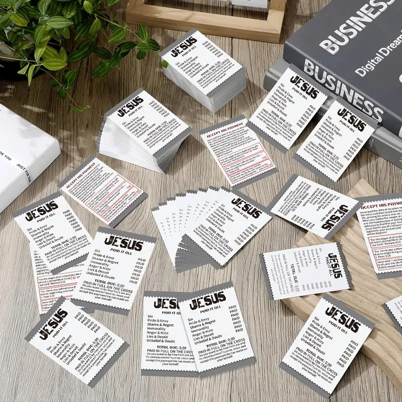 50 Pcs Gospel Tract Cards Salvation Pocket Prayer Postcard