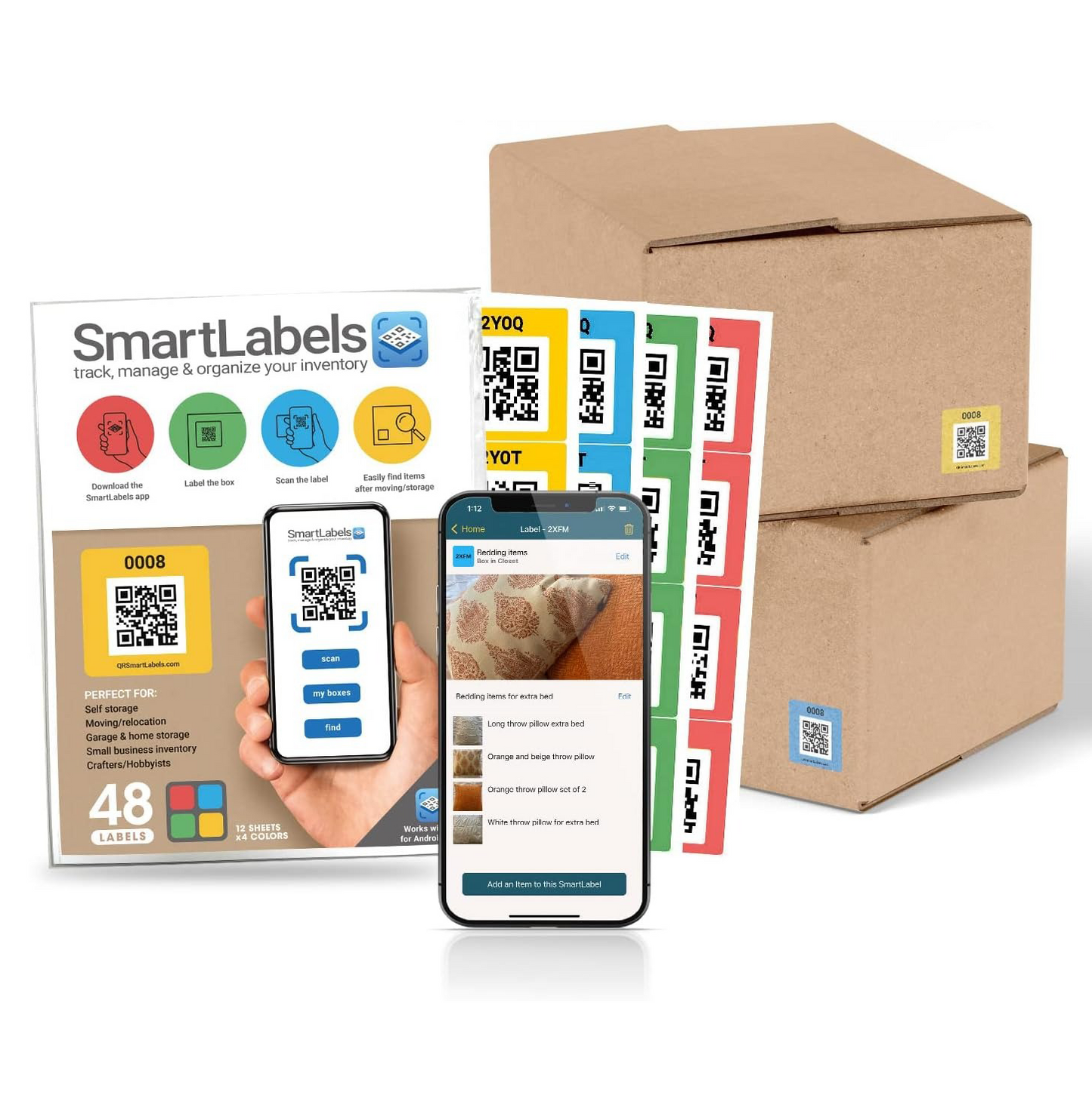 48 PCS QR Code Smart Labels