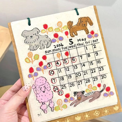 Nepal Puppy Graffiti Illustration Calendar