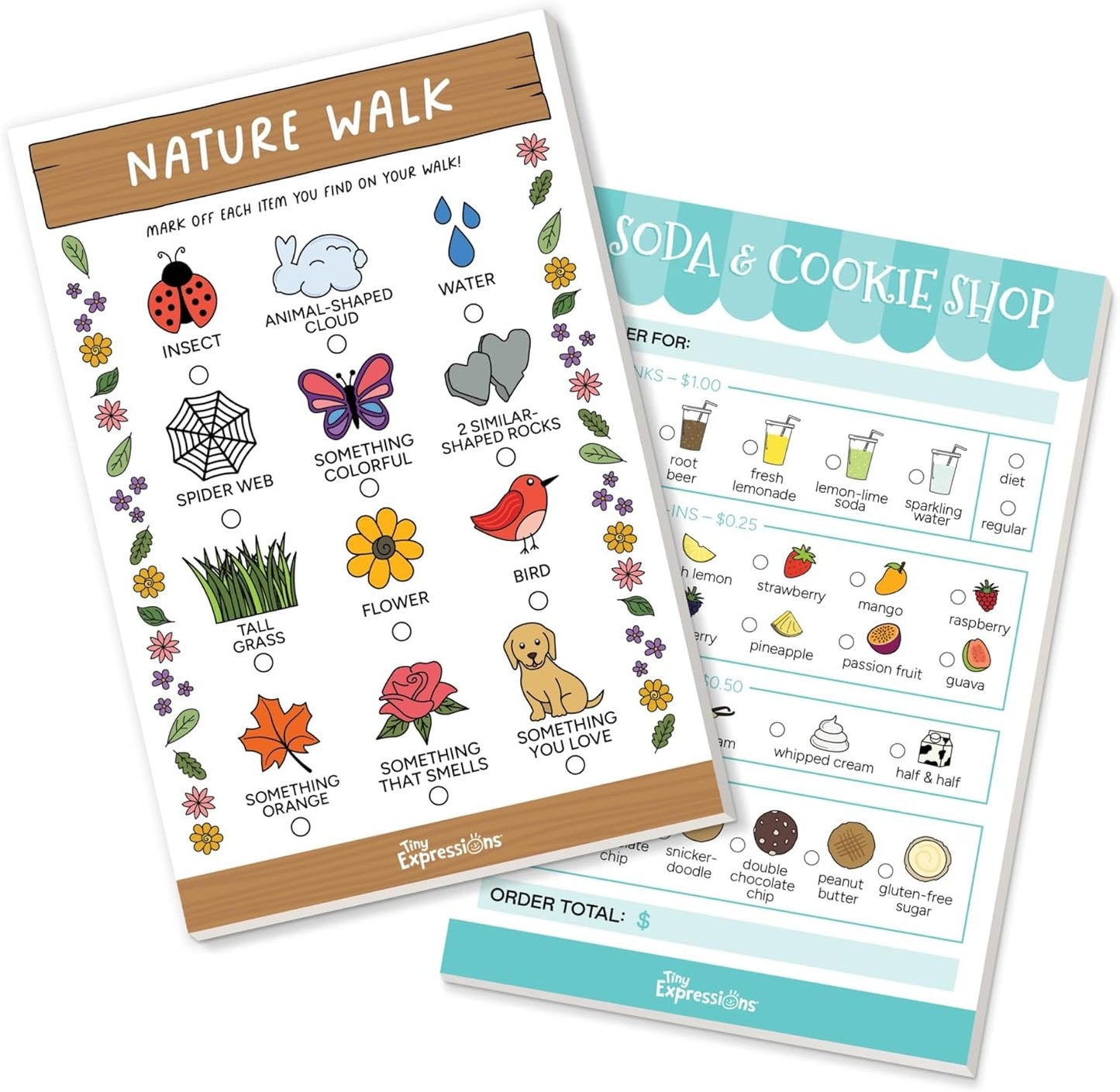 2-Pack Kids Pretend Play Notepads