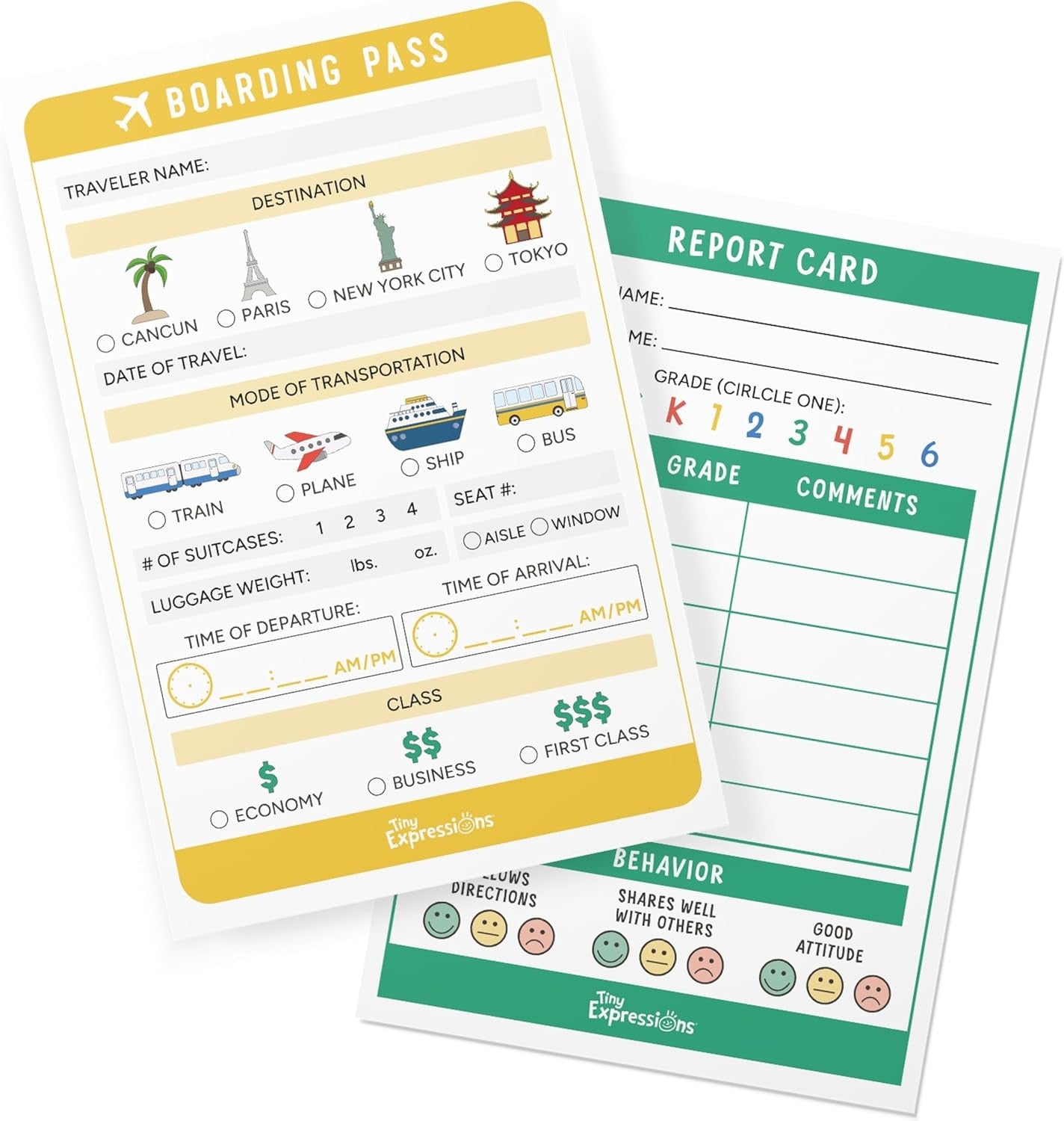 2-Pack Kids Pretend Play Notepads