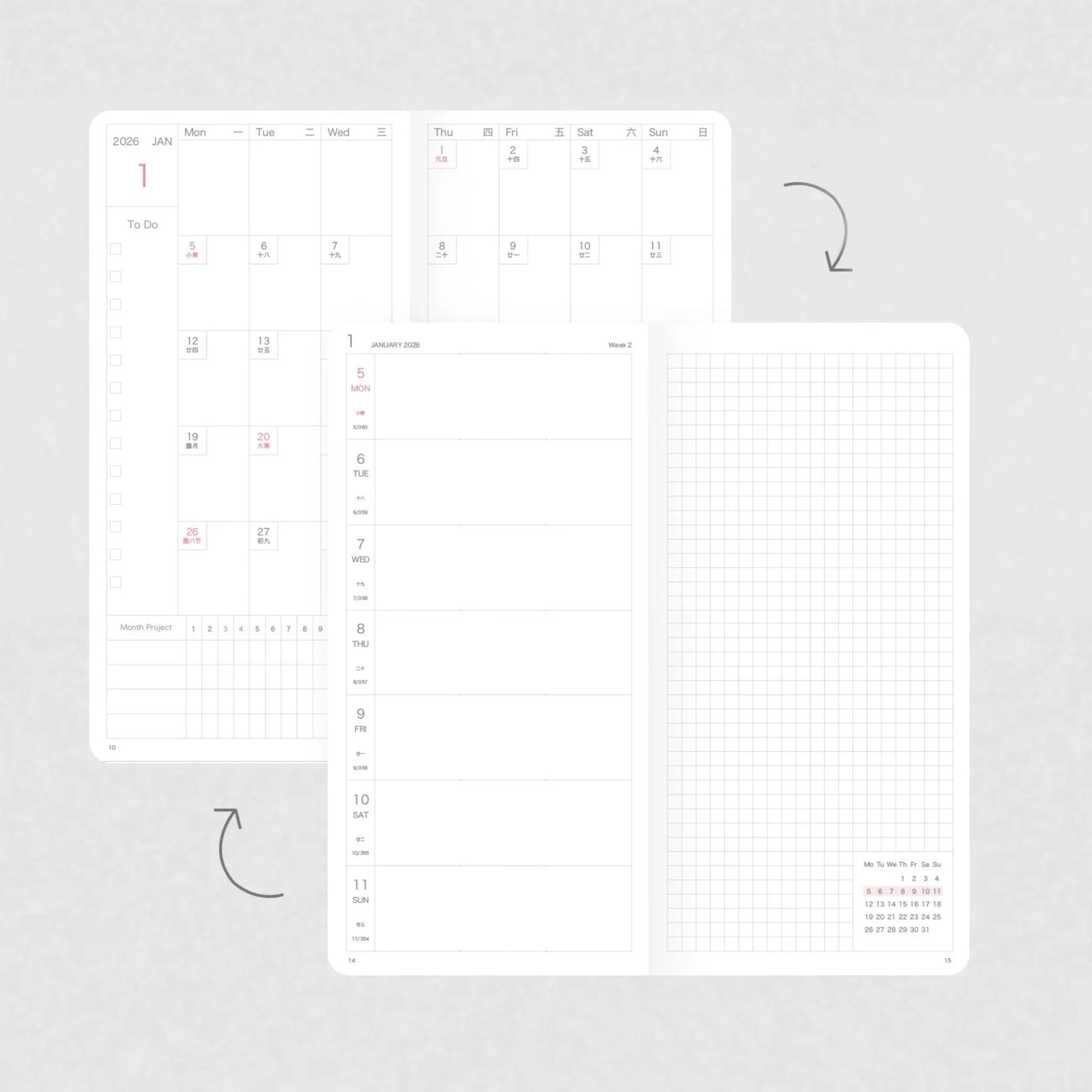 Linen Hardcover Weekly Planner With 210+ Exquisite Planner Stickers