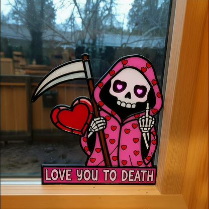 ✨Love You To Death Grim Reaper Window Corner Suncatcher