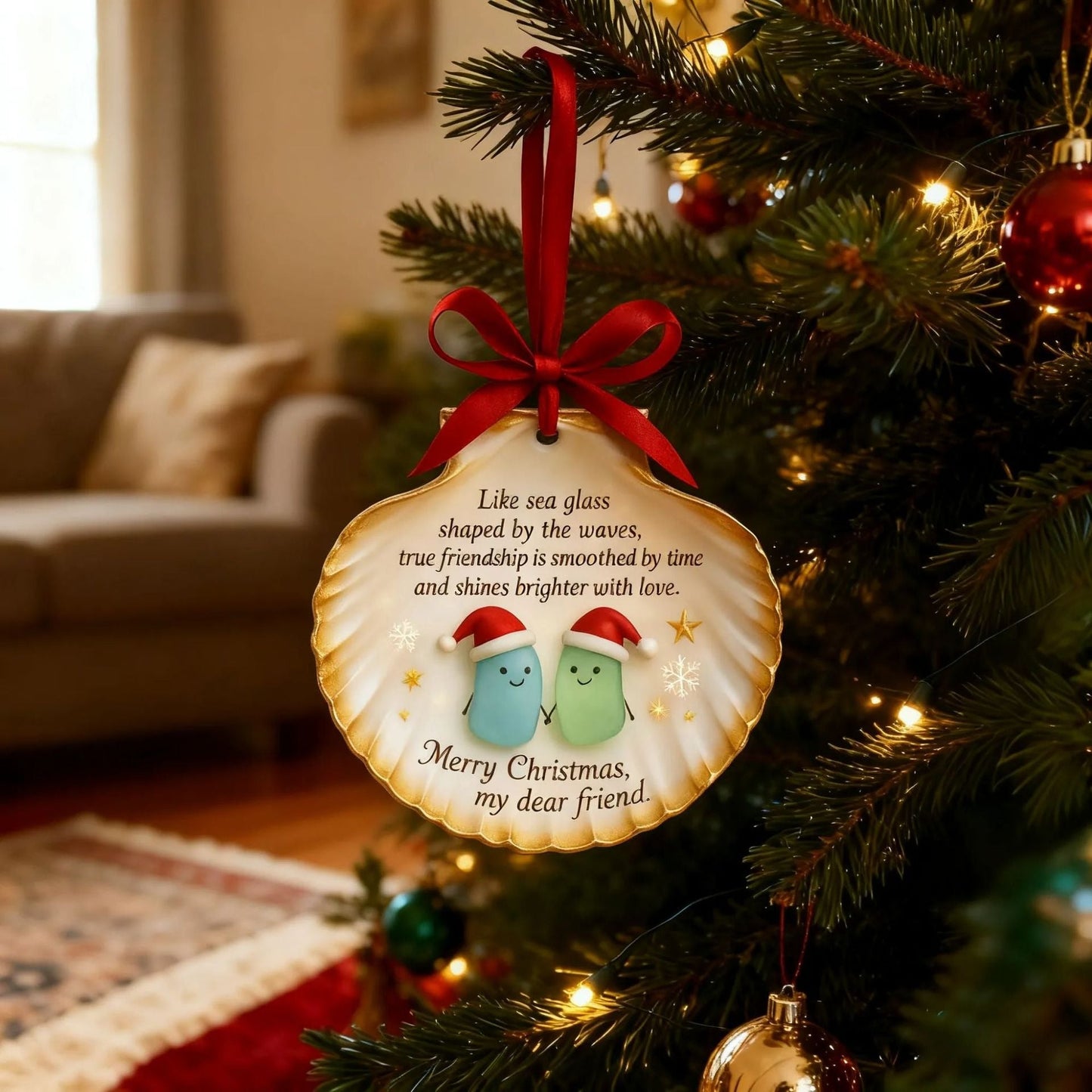 🔥Black Friday Frenzy 40% OFF - Sea Glass Shell Friendship Ornament