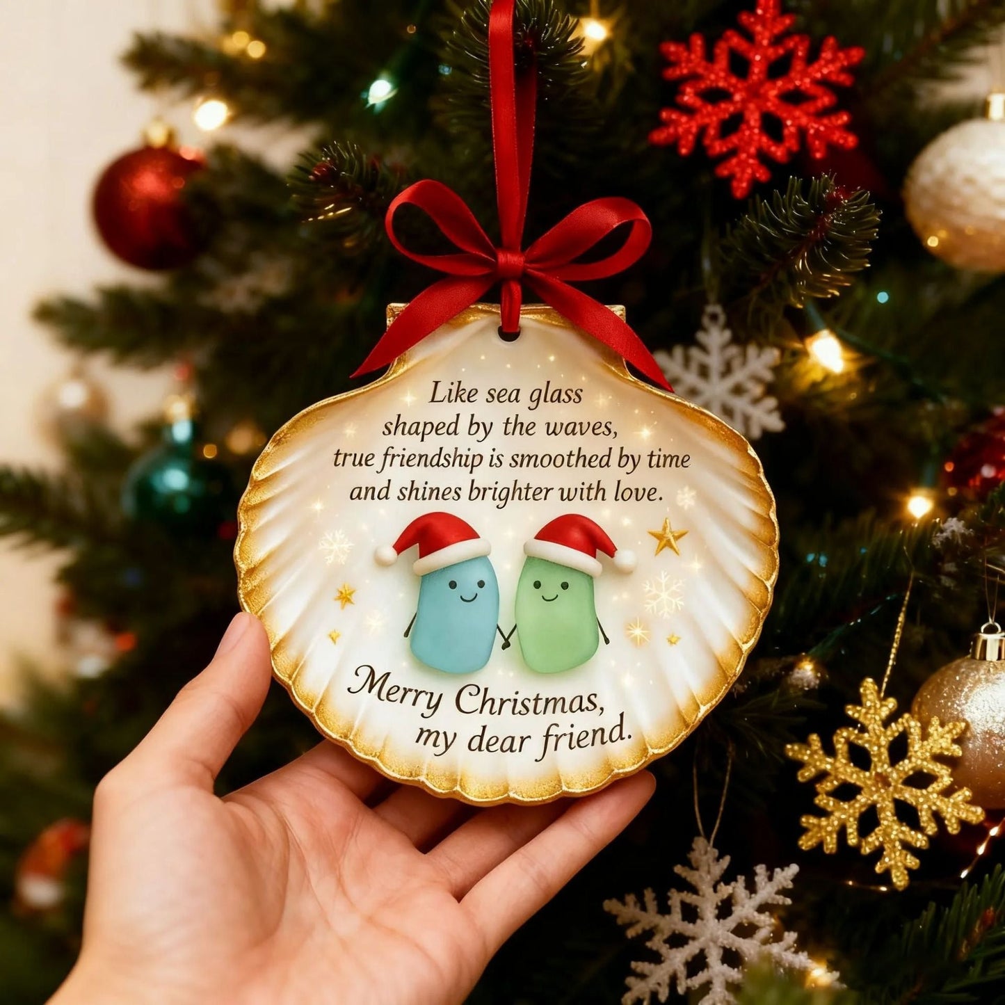 🔥Black Friday Frenzy 40% OFF - Sea Glass Shell Friendship Ornament