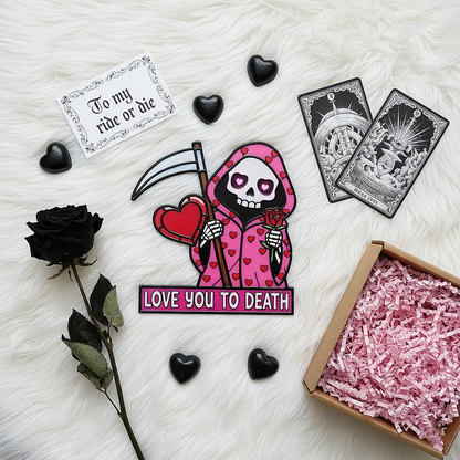 ✨Love You To Death Grim Reaper Window Corner Suncatcher