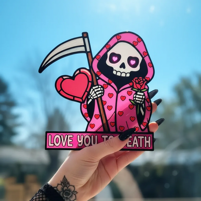 ✨Love You To Death Grim Reaper Window Corner Suncatcher
