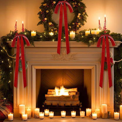 Red Christmas Bows (4PC )