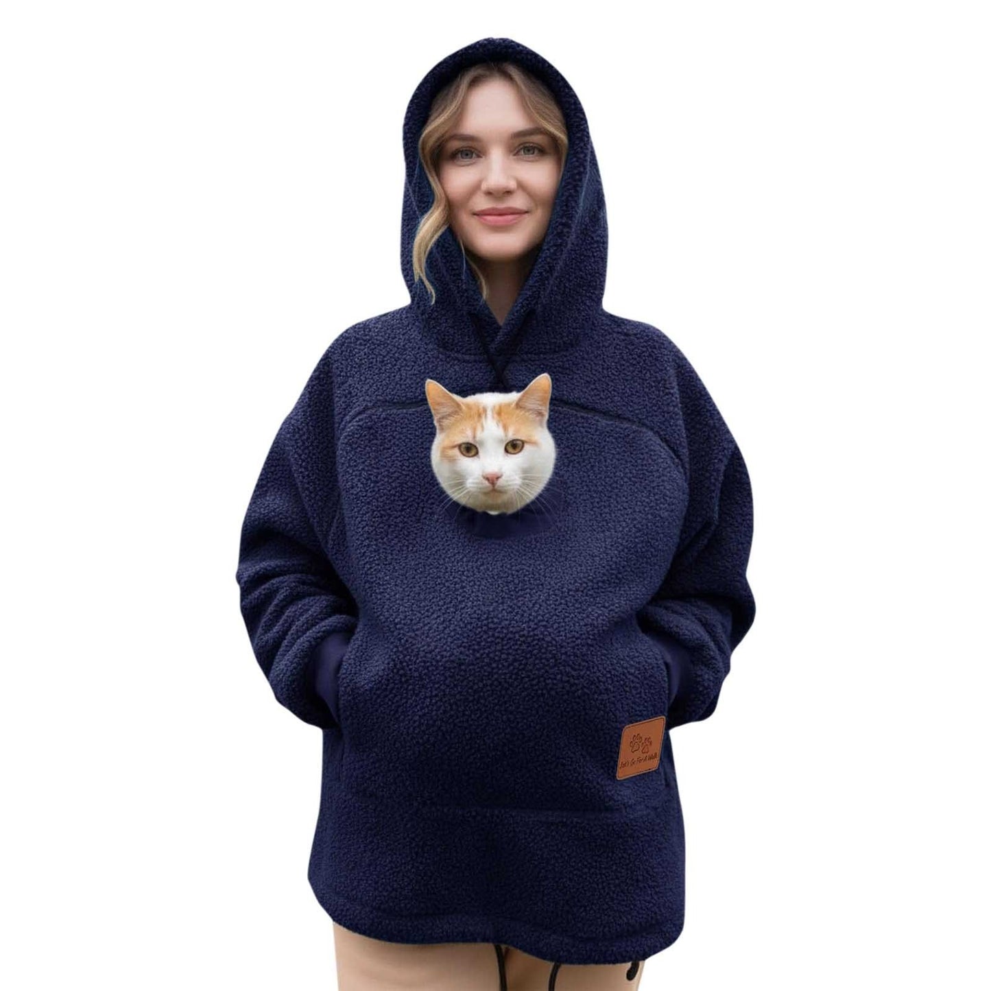 Ultra-soft Fleece Hooded Sweatshirt for Carrying Small Pets