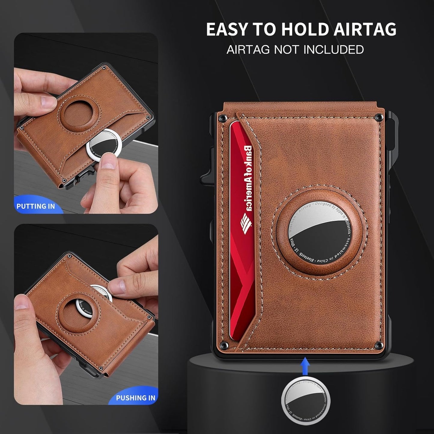 Men's Simple Bifold  Pop Up Aluminum Wallet
