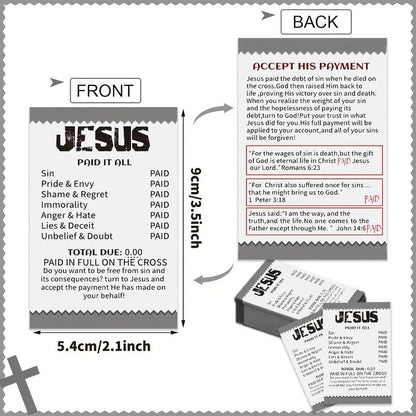 50 Pcs Gospel Tract Cards Salvation Pocket Prayer Postcard